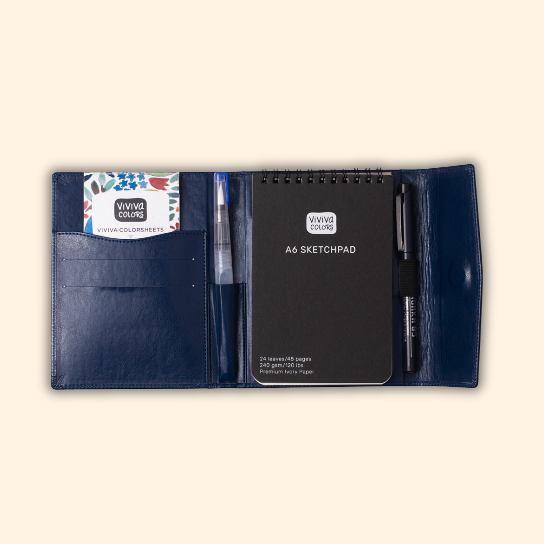 A6 Travel Paint Kit - Vegan Leather| Handcrafted| Portable