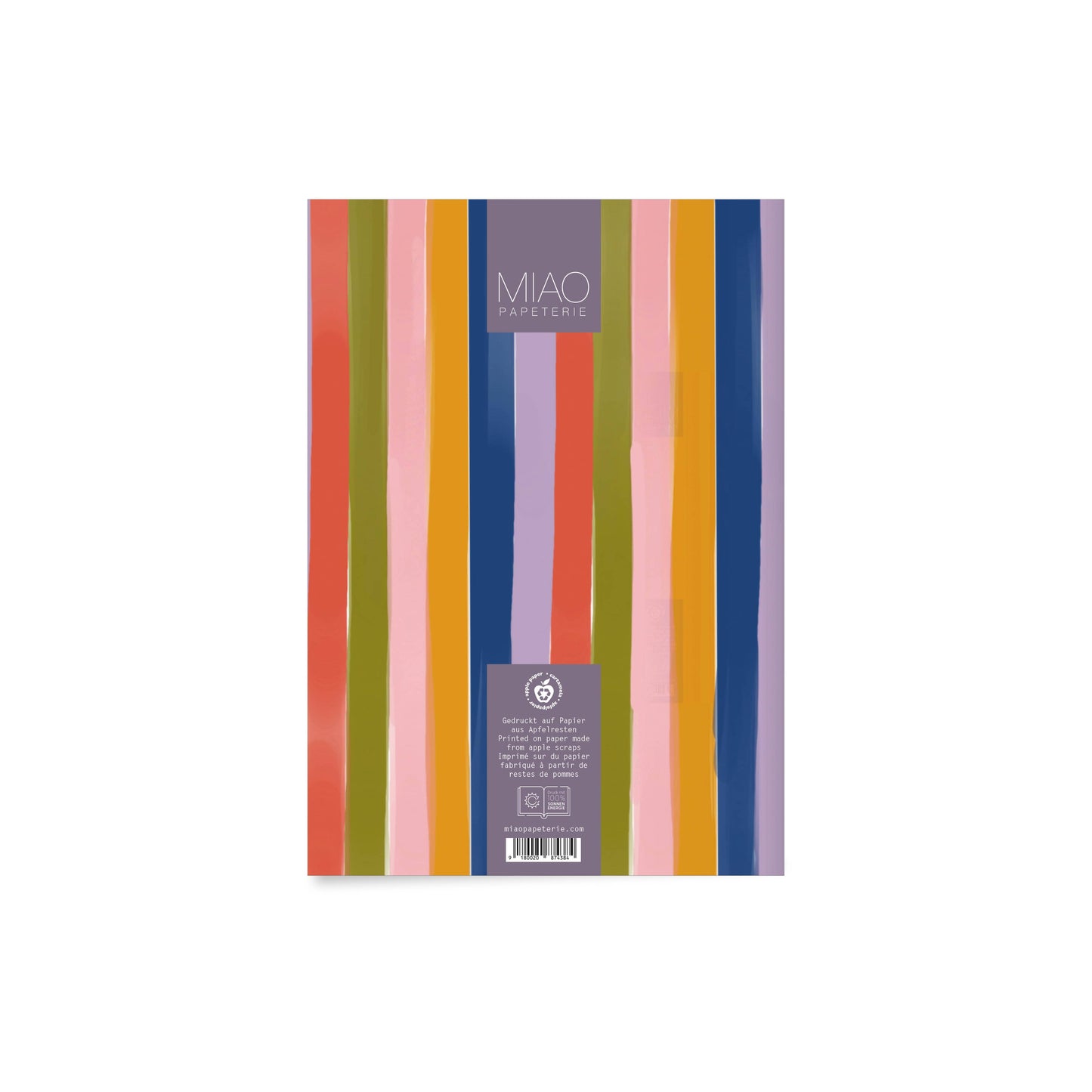 *Apple Paper* A5 48-page Striped Softcover Notebook