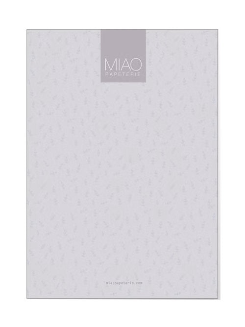 Grey textured back page of the A5 coffee pot notebook. 