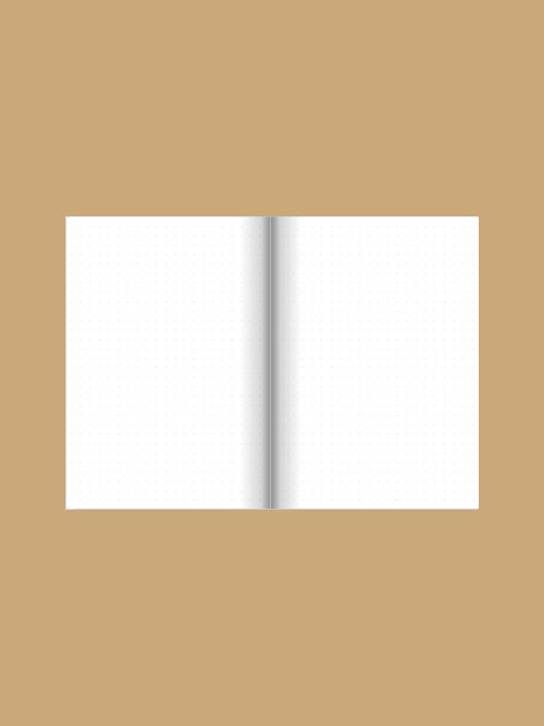 Interior of notebook showing grid dot pages