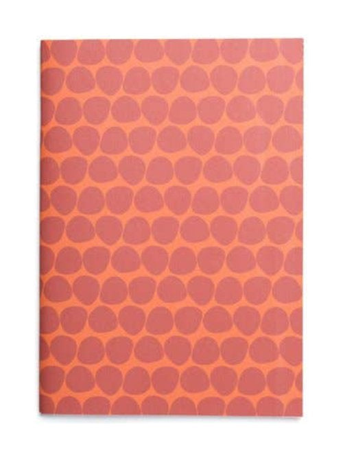 Dot Grid Notebook with a pattern of rusty red splodges on the cover. 